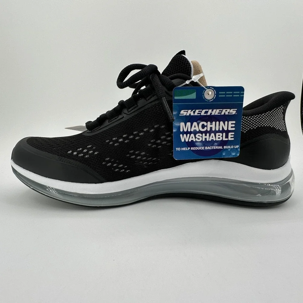 Skechers Skech-Air Element 2.0 Shoes Womens 8 Black White Hands Free Slip-in NEW